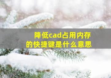 降低cad占用内存的快捷键是什么意思