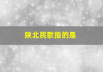 陕北民歌指的是