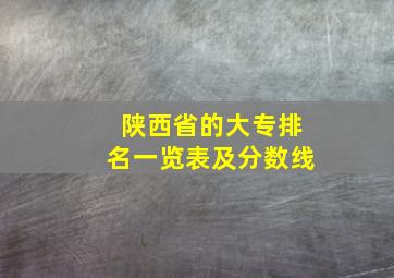 陕西省的大专排名一览表及分数线