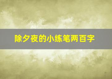 除夕夜的小练笔两百字