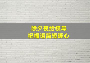 除夕夜给领导祝福语简短暖心