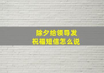 除夕给领导发祝福短信怎么说