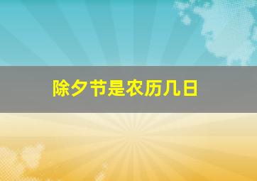 除夕节是农历几日