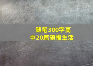 随笔300字高中20篇领悟生活