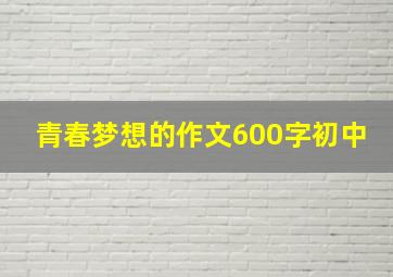 青春梦想的作文600字初中