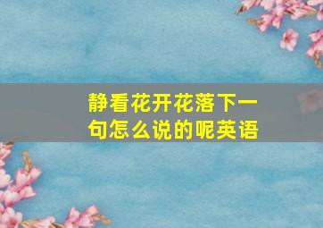 静看花开花落下一句怎么说的呢英语