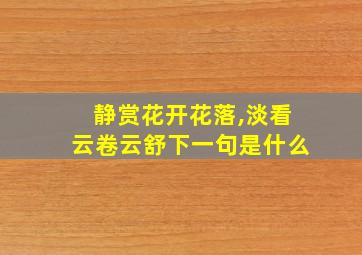 静赏花开花落,淡看云卷云舒下一句是什么