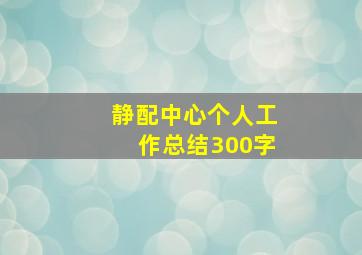 静配中心个人工作总结300字