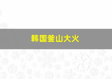 韩国釜山大火