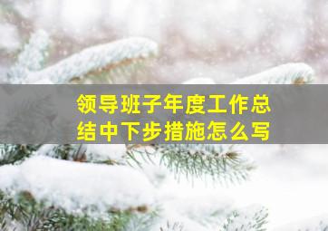 领导班子年度工作总结中下步措施怎么写