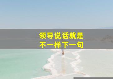 领导说话就是不一样下一句