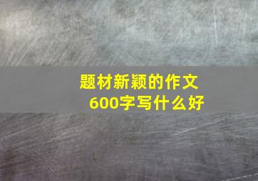 题材新颖的作文600字写什么好