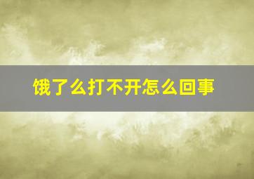 饿了么打不开怎么回事