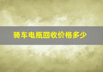 骑车电瓶回收价格多少