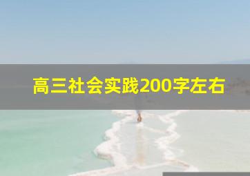 高三社会实践200字左右