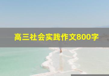 高三社会实践作文800字