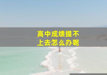 高中成绩提不上去怎么办呢