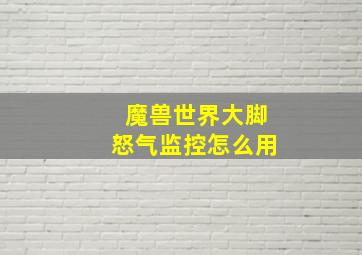 魔兽世界大脚怒气监控怎么用