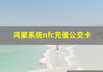 鸿蒙系统nfc充值公交卡