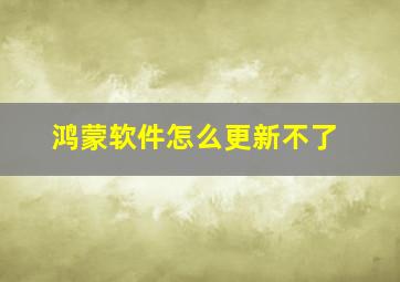 鸿蒙软件怎么更新不了