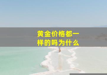 黄金价格都一样的吗为什么