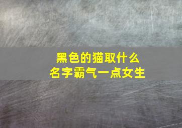 黑色的猫取什么名字霸气一点女生