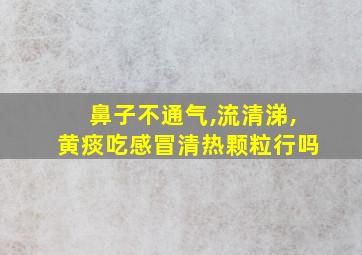 鼻子不通气,流清涕,黄痰吃感冒清热颗粒行吗